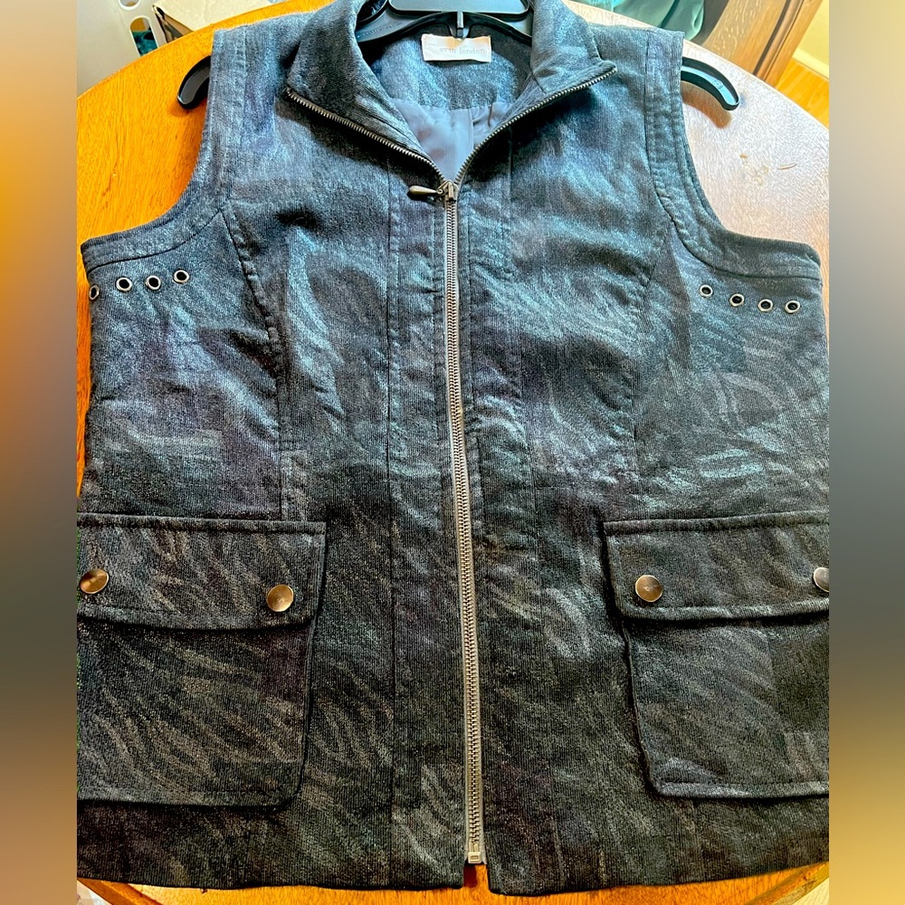 Erin London Vest Metallic Navy Size L